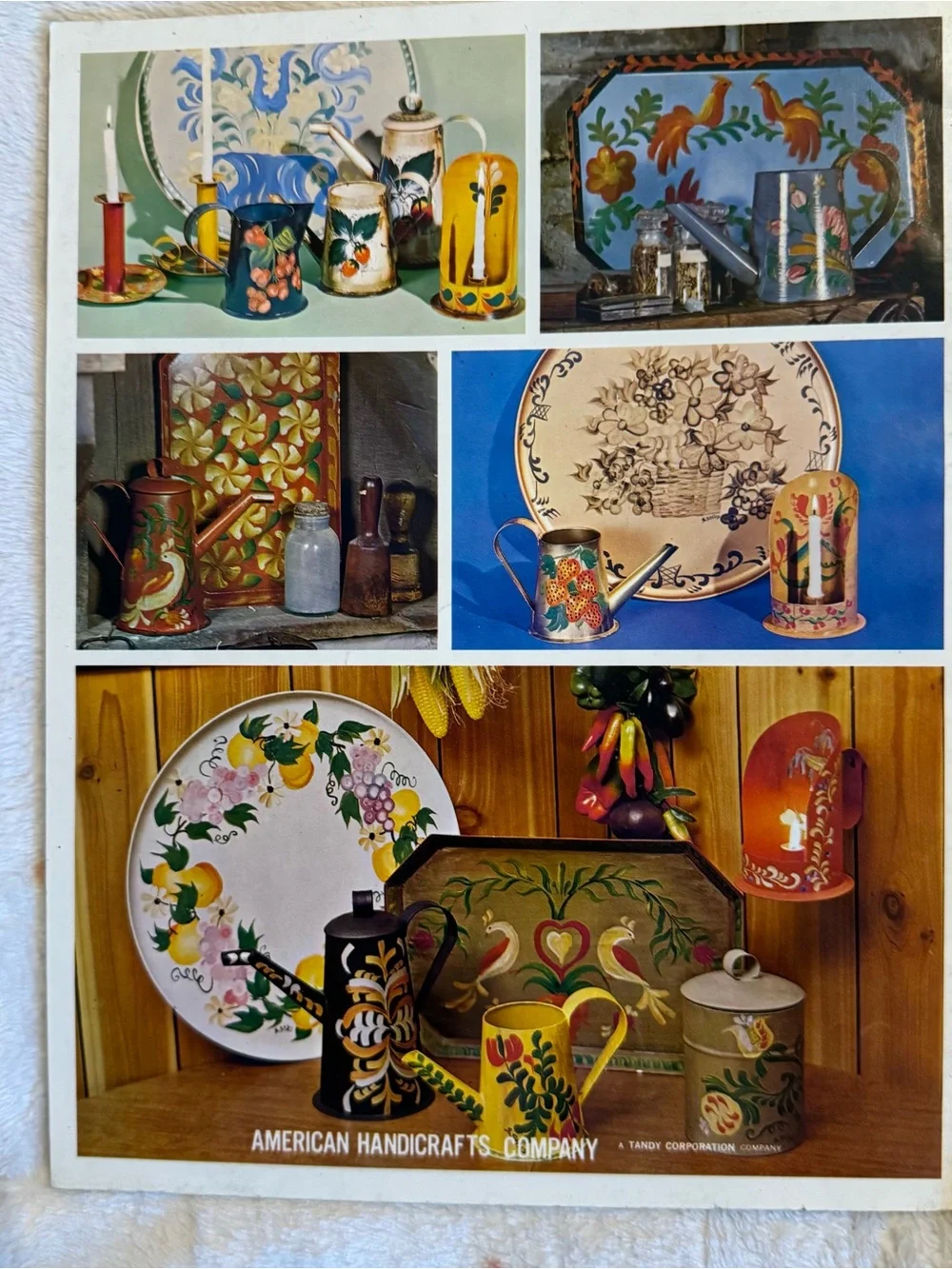 1972 Tile Painting: How to Paint Early American Tole Ware Vintage Book